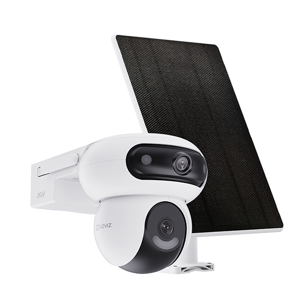 CAMERA EZVIZ CU PANOU SOLAR HB90+8W SOLAR PANEL KIT, Senzor CMOS de scanare progresivă de 1/3" de 4 MP, Lentila superioară: 2,8 mm @ F1.2, câmp vizual: diagonală 110°, Orizontală 96°, verticală 54° Inferioară lentilă: 6 mm @ F1.2, câmp vizual: diagonală 60°, Orizontală 52°, verticală 28°, IR 35M