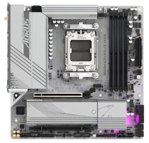 Alternative view of Placa de baza Gigabyte B650M AORUS ELITE AX ICE, Socket AM5, DDR5, Micro-ATX