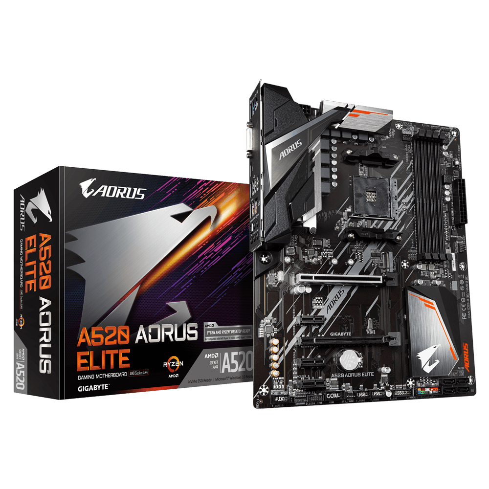 Placa de baza Gigabyte A520 AORUS ELITE, Socket AM4, DDR4, ATX