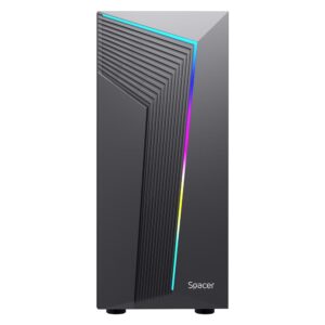 Alternative view of Carcasa SPACER WARRIOR, RGB, Mid Tower, Black