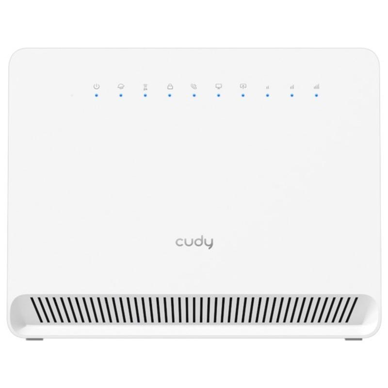 CUDY Router N300 Wi-Fi 4G LTE Cat.4 VoLTE, build-in 4G LTE modem, 4x porturi 10/100M RJ45, 1x port RJ11, VoLTE, Nano SIM Slot, 300Mbps la 2.4GHz, antene interne, PPTP/L2TP/OpenVPN/WireGuard VPN, DNS over Cloudflare/Google/Quad9, DDNS, SMS, Band locking, TR069/TR098/TR111/TR181, Cudy Mesh Support