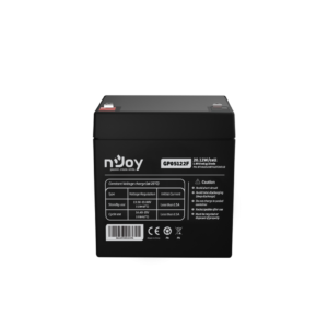 Acumulator nJoy GP05122F  12V 23.51W/cell  Battery Model GP07122F Voltage 12V Power (1,65V/cell@15 min) 23.51W/cell Type VRLA - maintanance free Designed Floating Life 3~5 years Nominal Operating Temp. Range 25o C ± 3o C Terminal F2 terminal -Faston Tab 250 Construction Container & Cover ABS Safety
