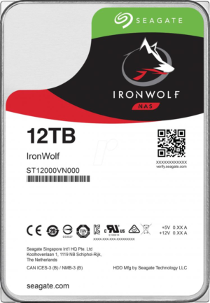 HDD NAS Seagate IronWolf, 12 TB, 7200 RPM, 256 MB, SATA III