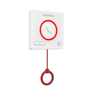BUTON DE APELARE MEDICALA Hikvision DS-KHH6020X;  1x RJ45 port, alimentare: DC12V/private POE, protectie: IPX5 Intercomunicare bidirecțională și alarme inteligente: – Comunicarea vocală clară între pacienți și personalul medical (statia de management a personalului medical) este posibilă datorită
