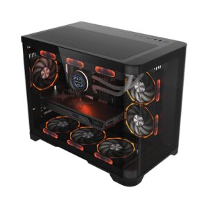 Carcasa 1st PLAYER UV6, RGB, Cube Tower, Black