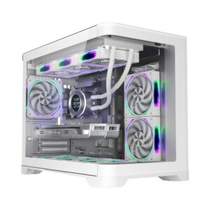 Carcasa 1STPLAYER UV6-WH, RGB, Cube Tower, White