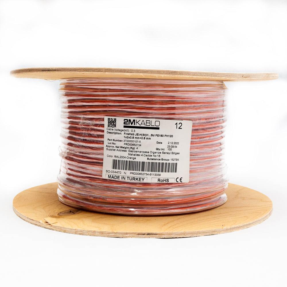"Cablu incendiu JEH(St)H...Bd FE180 PH120 1x2x0.8 mm+0.8 mm , rezistenta la foc 120 minute, compatibilitate E30/E90producator 2M Kablo, cod: 3T00000107-100Diametru fir: 0.8mmConductor: perechi torsadate cu protectie din fibra de sticla, cupru 100%Culori fire: conform -VDE0815Manta: Halogen - imagine 6