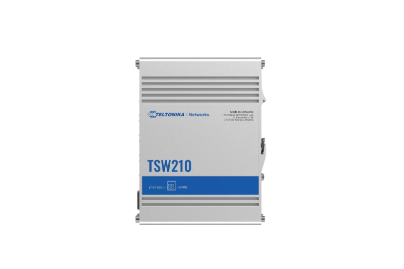 TELTONIKA INDUSTRIAL 8PORT UNMANAGED SWITCH TSW210, Interfata: 8 x ETH ports, 10/100/1000 Mbps, supports auto MDI/MDIX crossover, 2 x SFP ports, Standarde retea: 802.3i, 802.3u, 802.3ab, 802.3x, 802.3az, 802.3ad, Latime banda: 20 Gbps, Carcasa aluminiu, Dimensiuni: 132 x 44.2 x 95.1 mm, Greutate - imagine 8