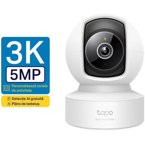 Camera Wi-Fi home security TP Link, senzor 1/3" Progressive Scan CMOS Starlight Sensor, Focal Length: 4 mm, Aperture: F2.2, Pan Mechanical Range: 340° (360° Pan Coverage), Tilt Mechanical Range: 69° (110° Tilt Coverage), 850 nm IR LED, rezolutie maxima 2880 × 1620 px, frame rate 15/20/25/30 fps - imagine 4